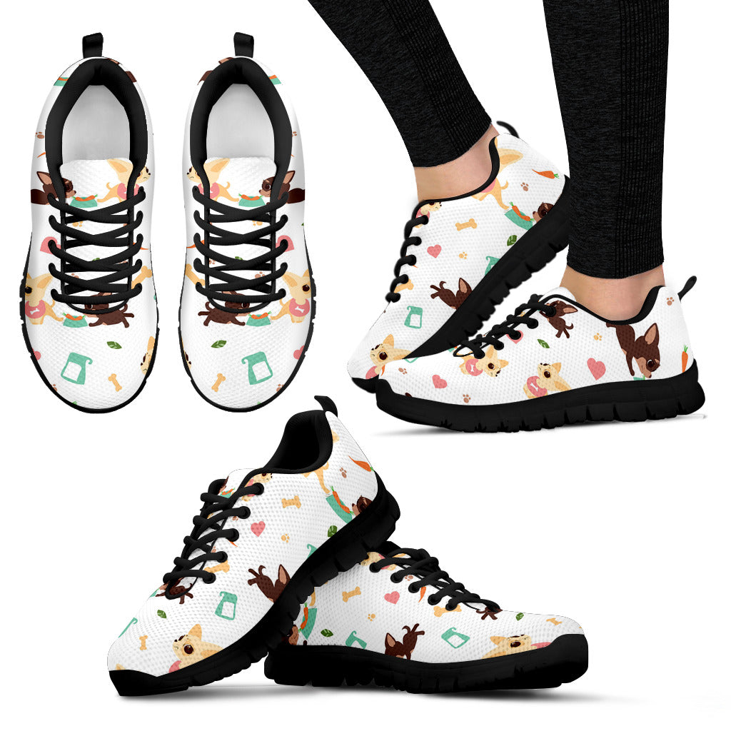 Cute Chihuahua Puppie Pattern Women'S Sneaker Shoes