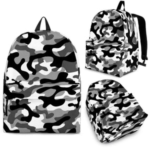 Black White Camouflage Pattern Backpack