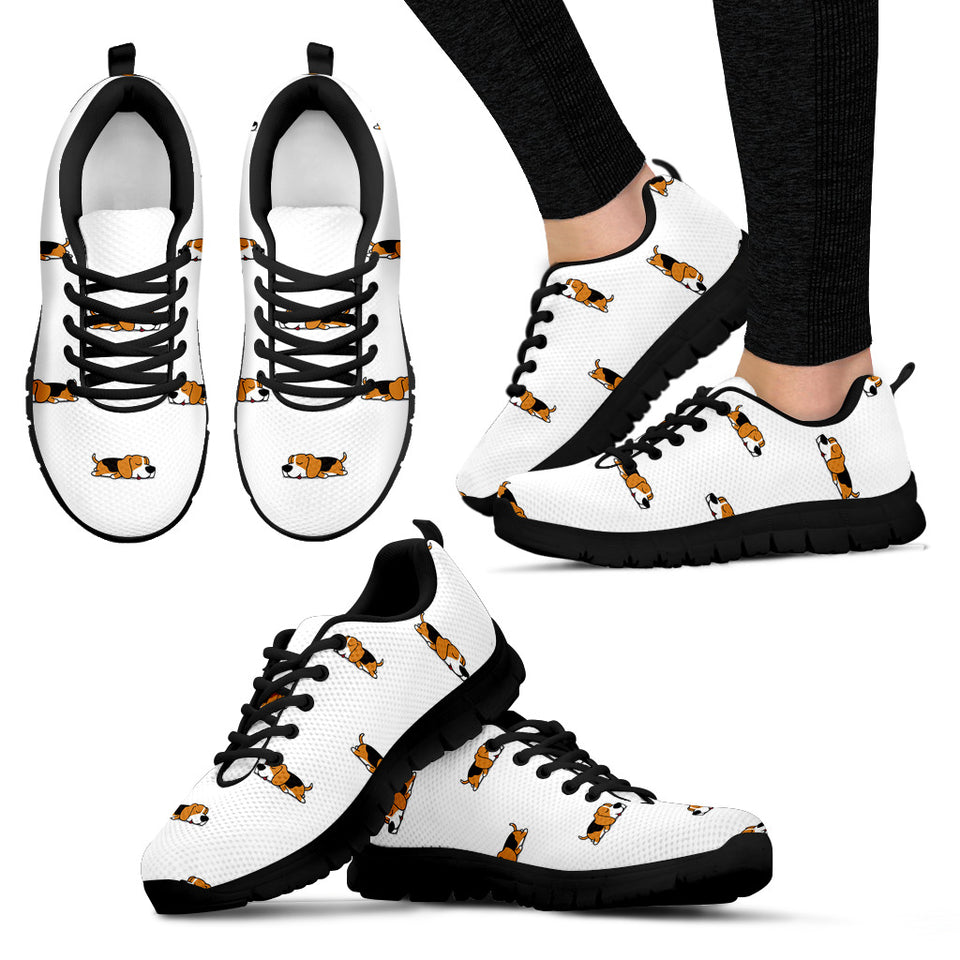 Cute Beagle Dog Sleeping Pattern Women'S Sneaker Shoes