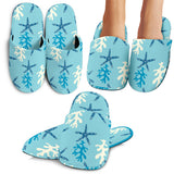Blue Starfish Coral Reef Pattern Slippers