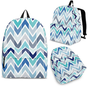 Zigzag  Chevron Blue Pattern Backpack