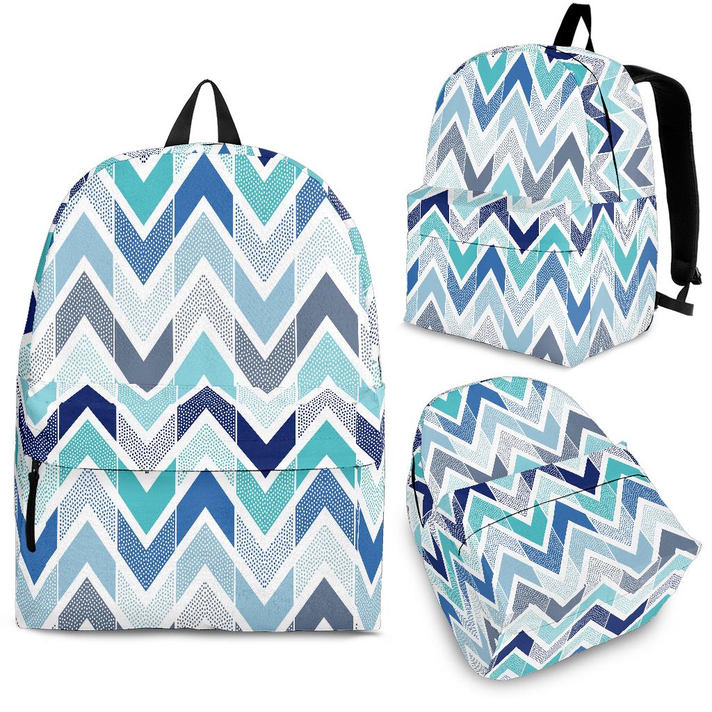 Zigzag  Chevron Blue Pattern Backpack