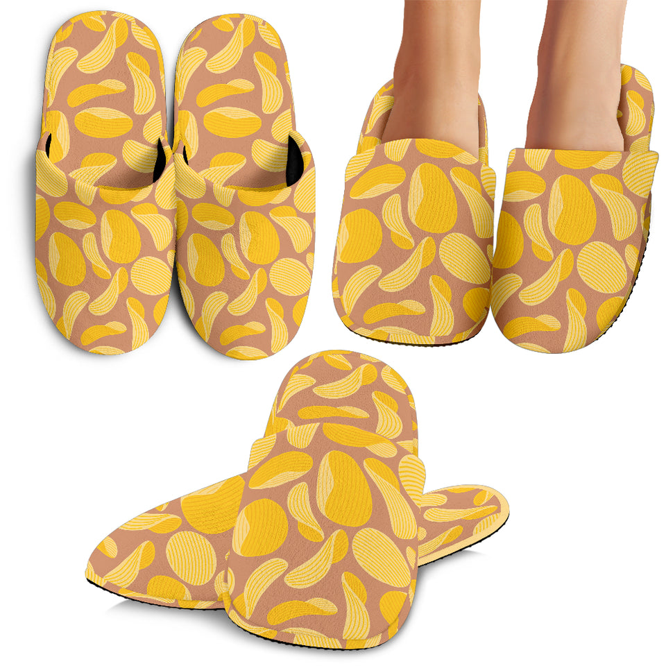Potato Chips Pattern Print Design 01 Slippers