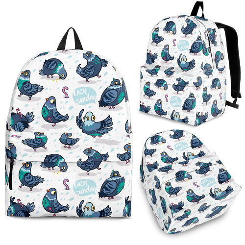 Pigeon Pattern Print Design 02 Backpack