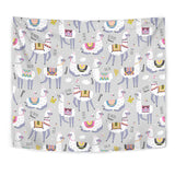 Cute Llama Alpaca Pattern Wall Tapestry