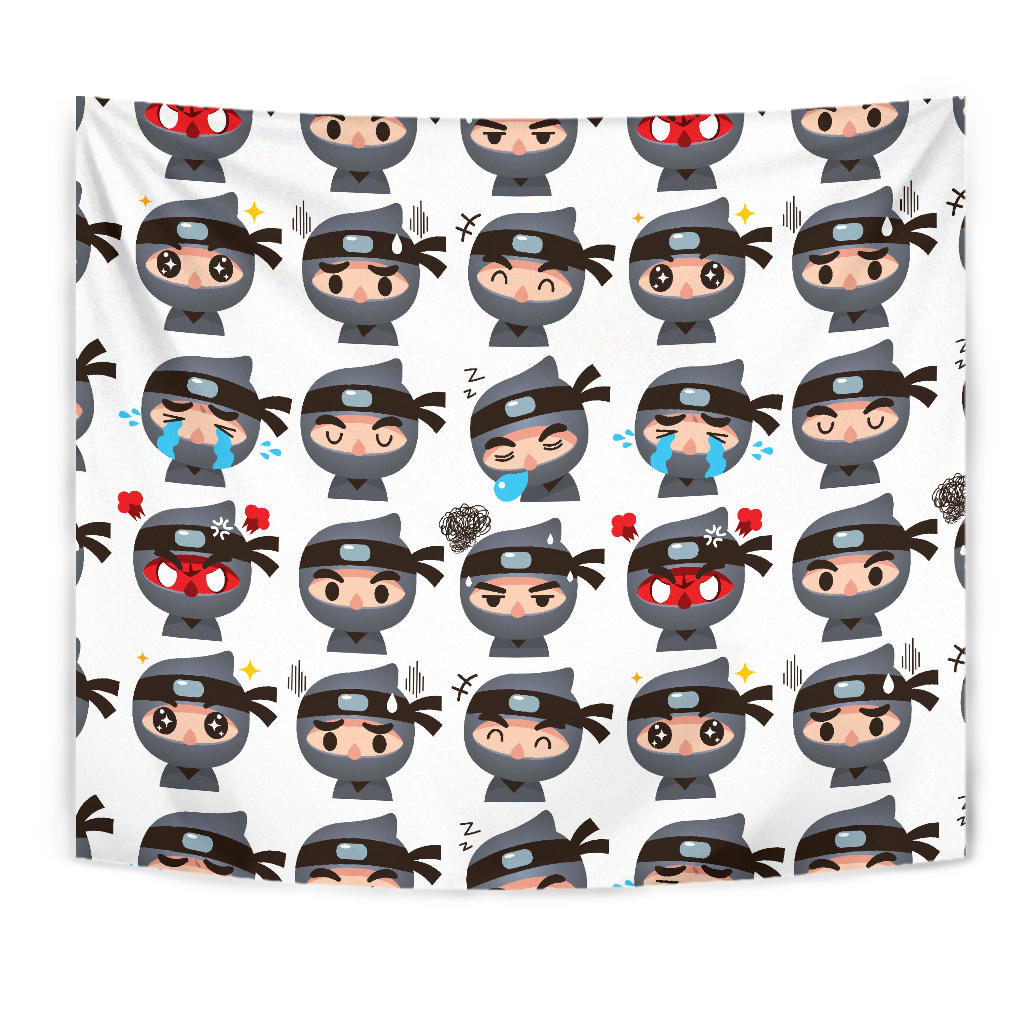 Cute Ninja Design Pattern Wall Tapestry