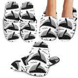 Black Whale Pattern Slippers