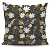 Beautiful Gold Autumn Maple Leaf Pattern Pillow Cover