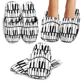 Piano Pattern Print Design 03 Slippers