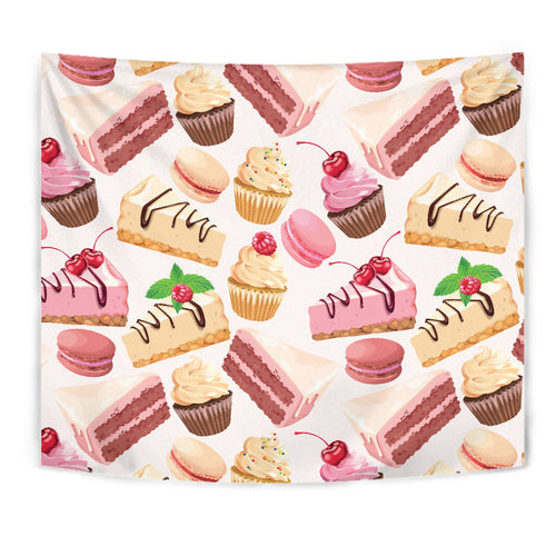 Cake Cupcake Sweets Pattern Wall Tapestry