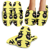 Cute Ninja Yellow Background Slippers