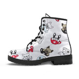 French Bulldog Cup Paw Pattern Leather Boots