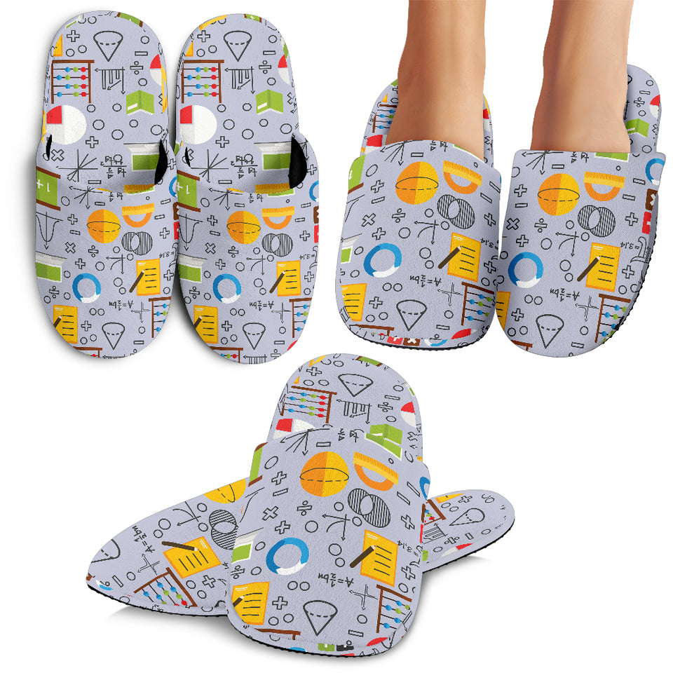 Math Pattern Print Design 04 Slippers
