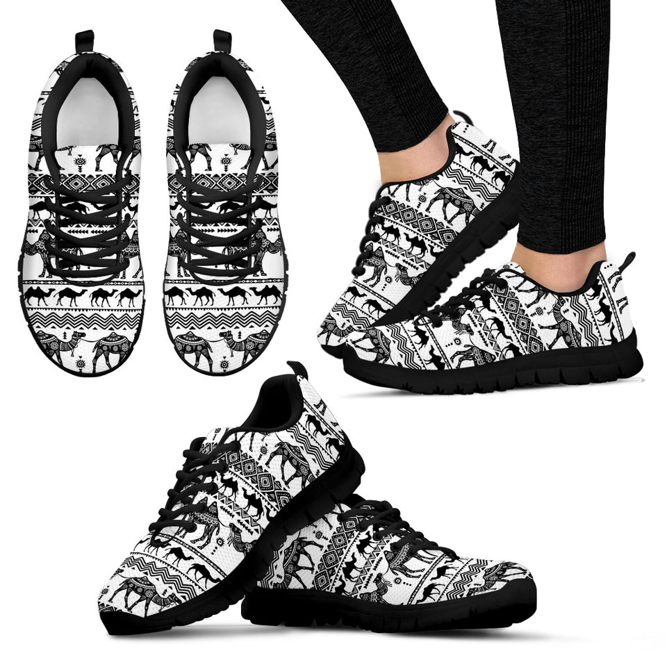 Camel Polynesian Tribal Pattern Women'S Sneaker Shoes