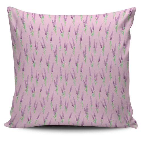 Lavender Pattern Pink Background Pillow Cover