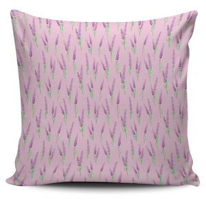 Lavender Pattern Pink Background Pillow Cover