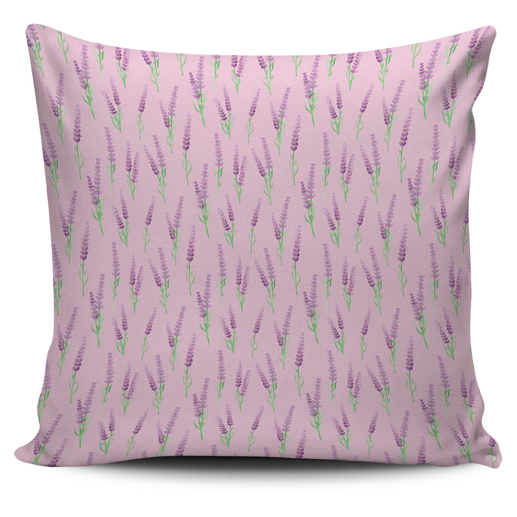 Lavender Pattern Pink Background Pillow Cover