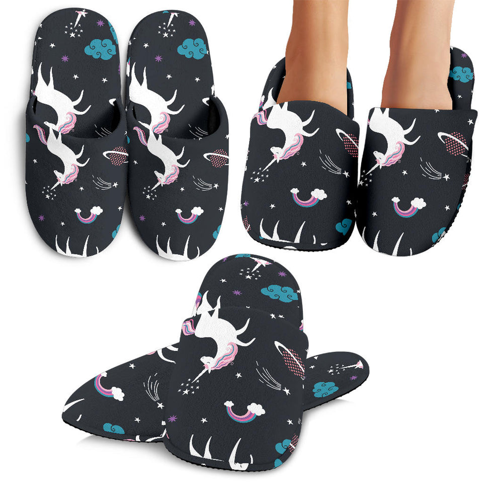 Unicorn Rainbows Moon Clound Star Pattern Slippers