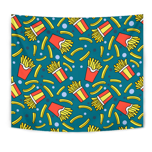 French Fries Red Paper Box Pattern Wall Tapestry