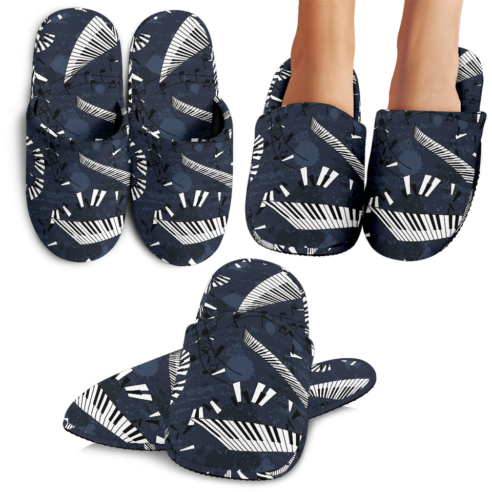 Piano Pattern Print Design 02 Slippers