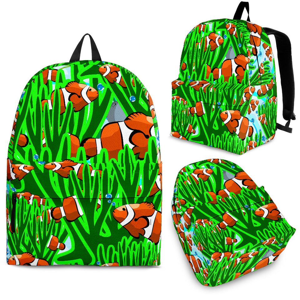 Clown Fish Pattern Print Design 01 Backpack