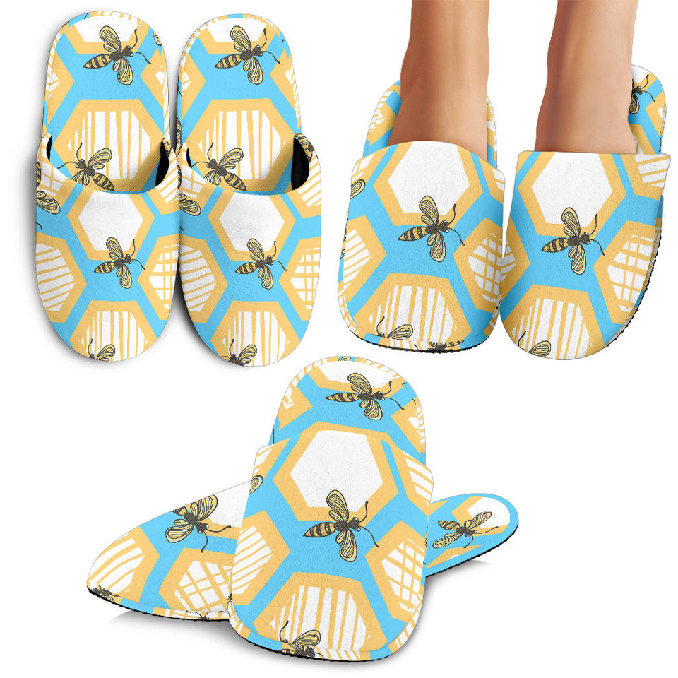 Bee Honeycomb Pattern Slippers