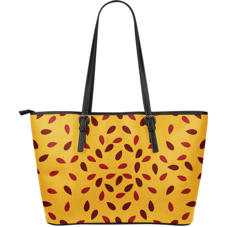 Passion Fruit Texture Large Leather Tote Bag
