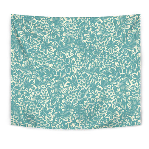 Classic Hand Drawn Grape Pattern Wall Tapestry