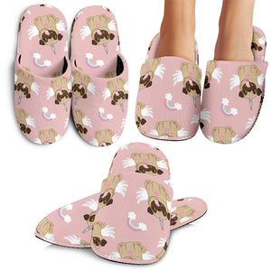 Cute Unicorn Pug Pattern Slippers
