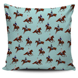 Horses Running Horses Rider Pattern Pillow Cover