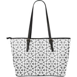 Arabic Gray Pattern Large Leather Tote Bag