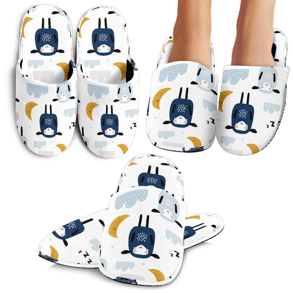 Cute Sleeping Sheep Moon Cloud Pattern Slippers