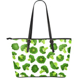 Cute Broccoli Pattern Large Leather Tote Bag
