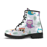 Cute Owl Pattern Leather Boots