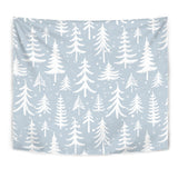 Christmas Tree Winter Forest Pattern Wall Tapestry