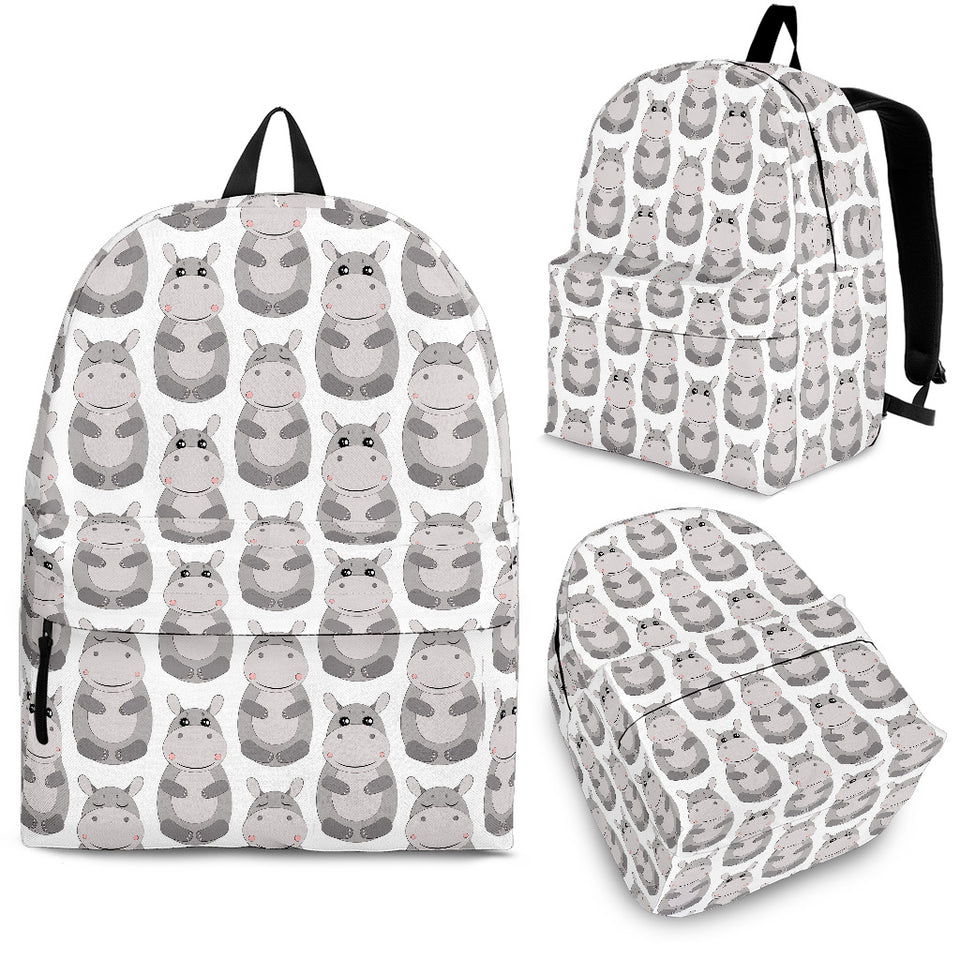 Hippopotamus Pattern Print Design 05 Backpack