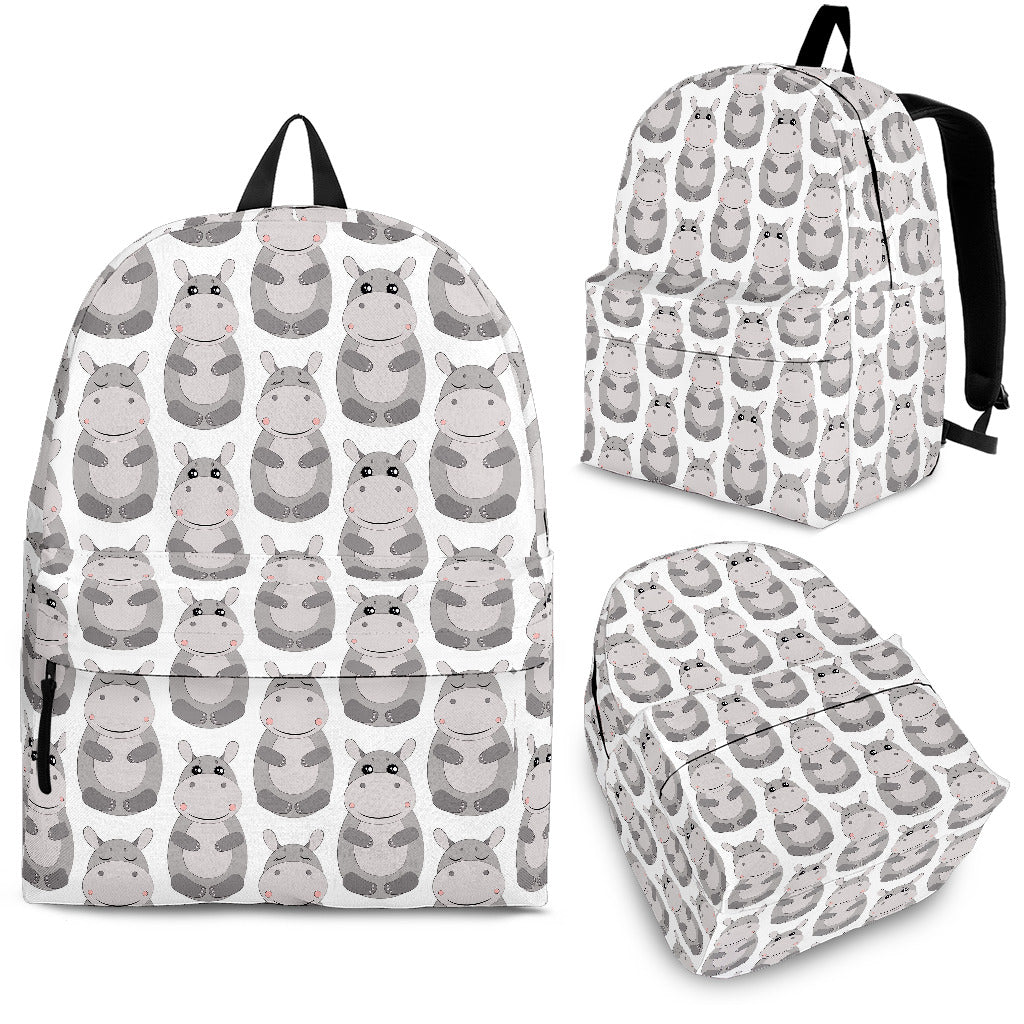 Hippopotamus Pattern Print Design 05 Backpack