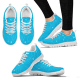 Airplane Destinations Blue Background Women'S Sneaker Shoes