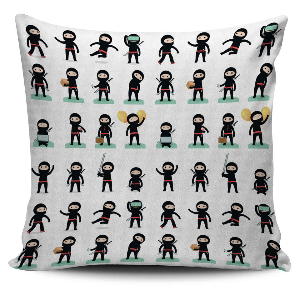 Cute Ninja Katana Sword Pattern Pillow Cover