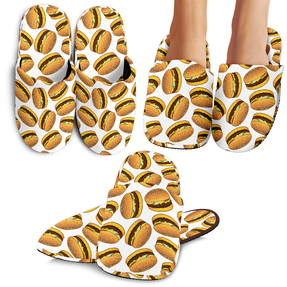 Hamburger Pattern Print Design 03 Slippers