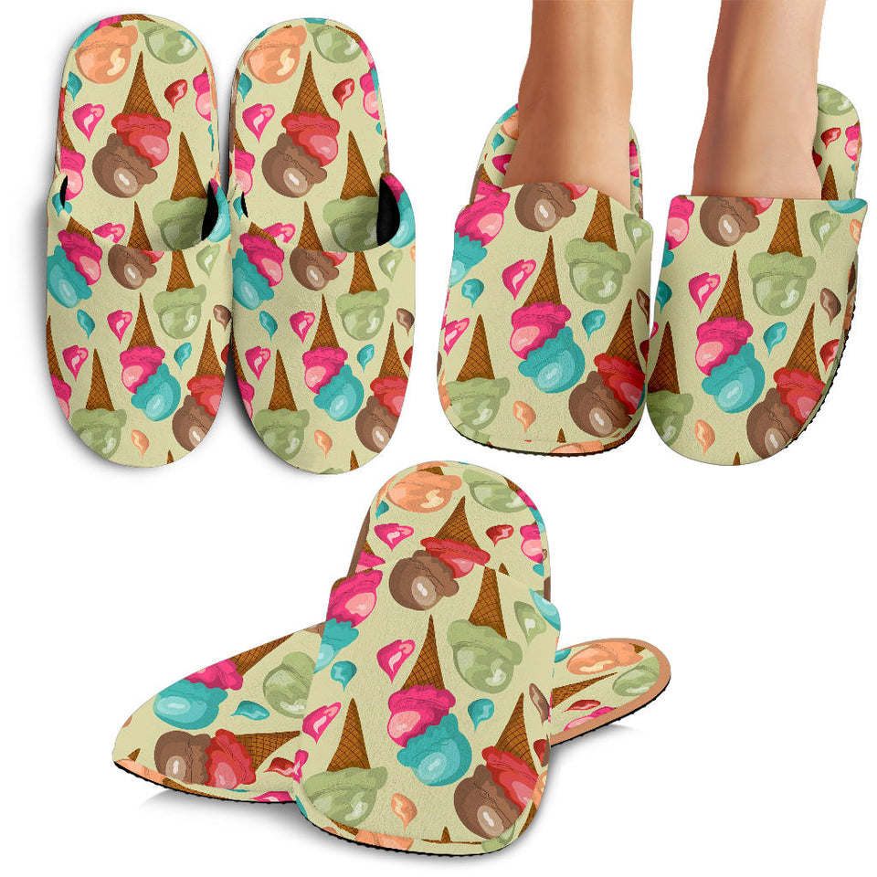 Colorful Ice Cream Pattern Slippers