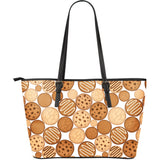 Various Cookie Pattern Large Leather Tote Bag