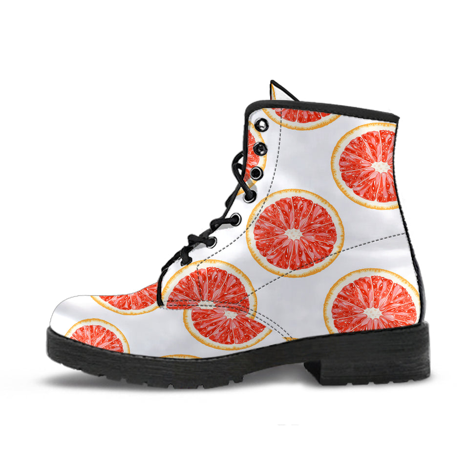 Grapefruit Pattern Leather Boots