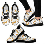 Cute Beagle Dog Pattern Background Women'S Sneaker Shoes