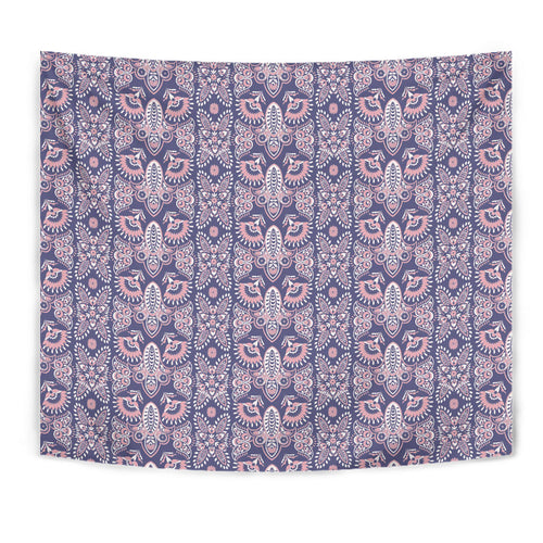 Indian Batik Style Pattern Wall Tapestry