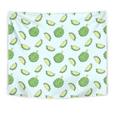 Durian Pattern Blue Background Wall Tapestry