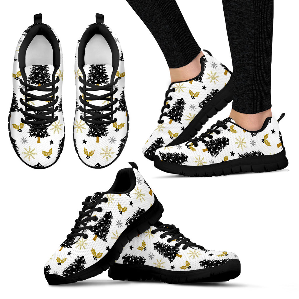 Christmas Tree Holly Snow Star Pattern Women'S Sneaker Shoes