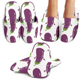 Eggplant Pattern Print Design 01 Slippers