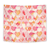 Hand Drawn Heart Design Pattern Wall Tapestry