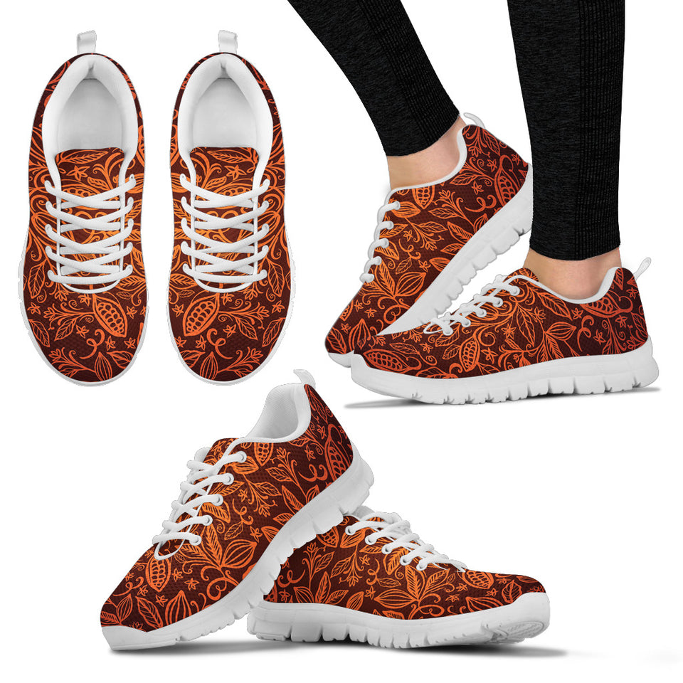 Cocoa Beans Tribal Polynesian Pattern Women'S Sneaker Shoes